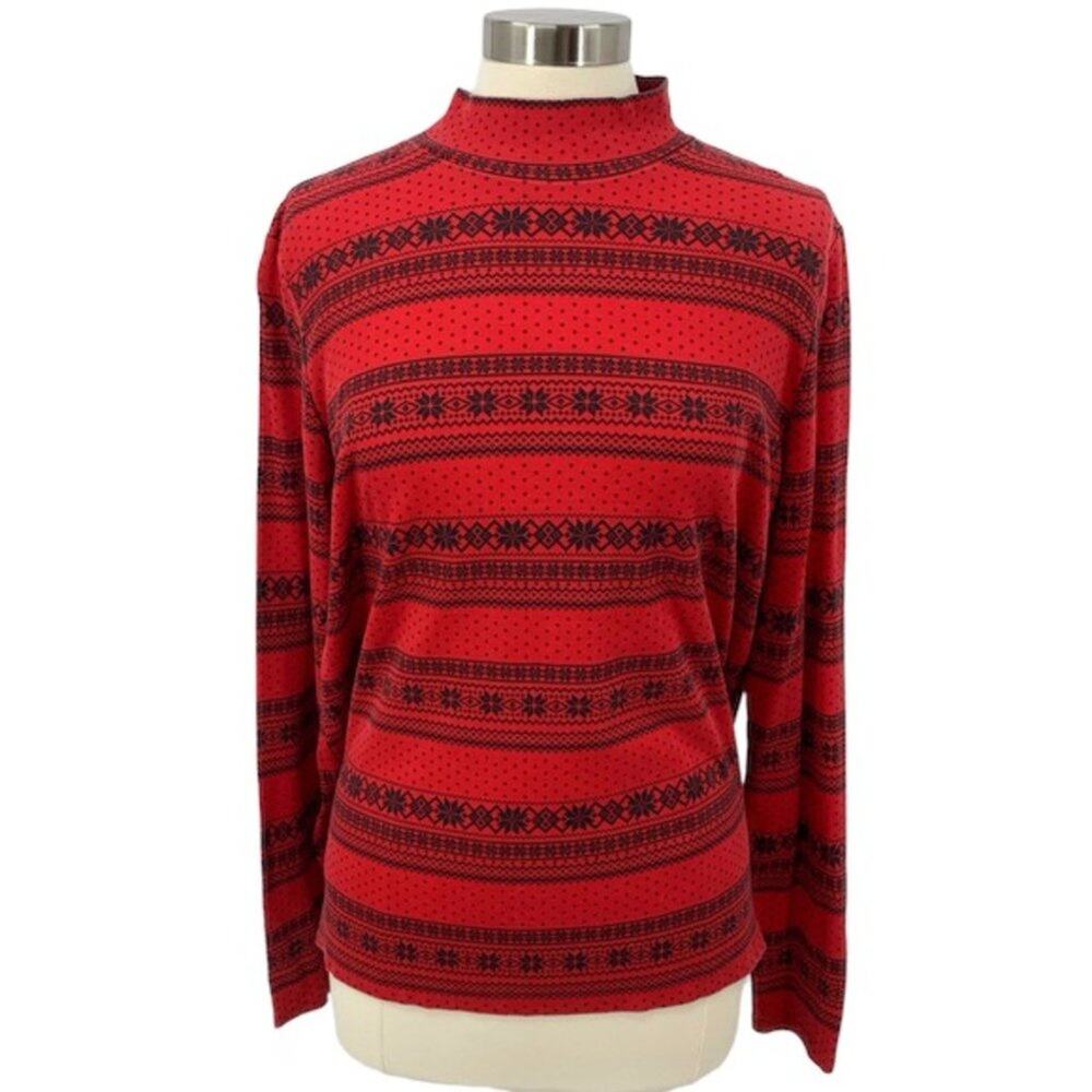 KIM ROGERS Snowflake Holiday Shirt Sz. XL